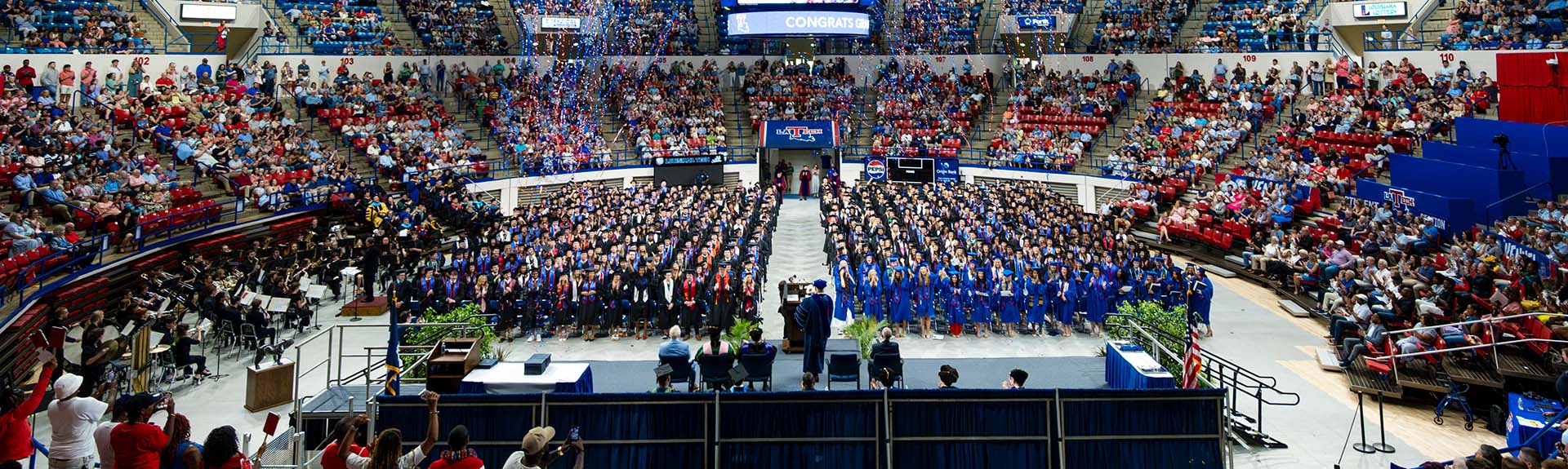 Commencement ceremonies in the Thomas Assembly Center.