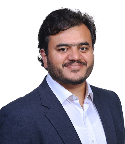 Headshot of Arif Hussain on a white background