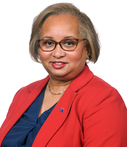 Headshot of Devonia Love-Vaughn on a white background