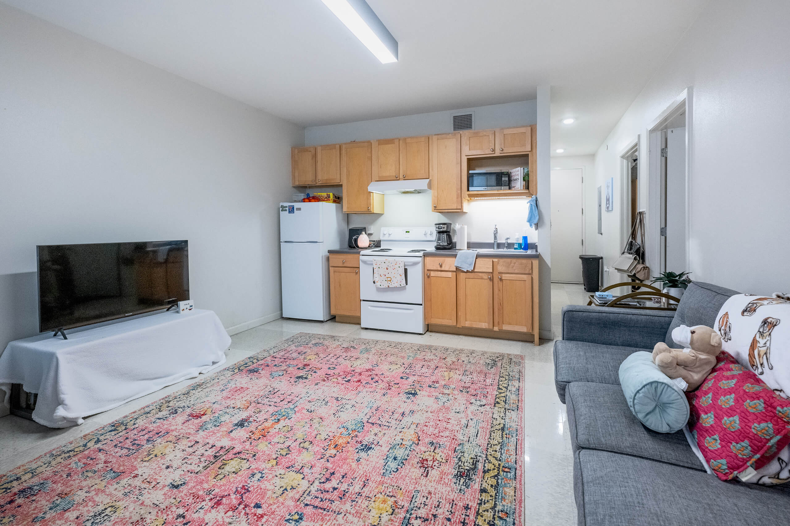 A living room area in Legacy Park apartments.