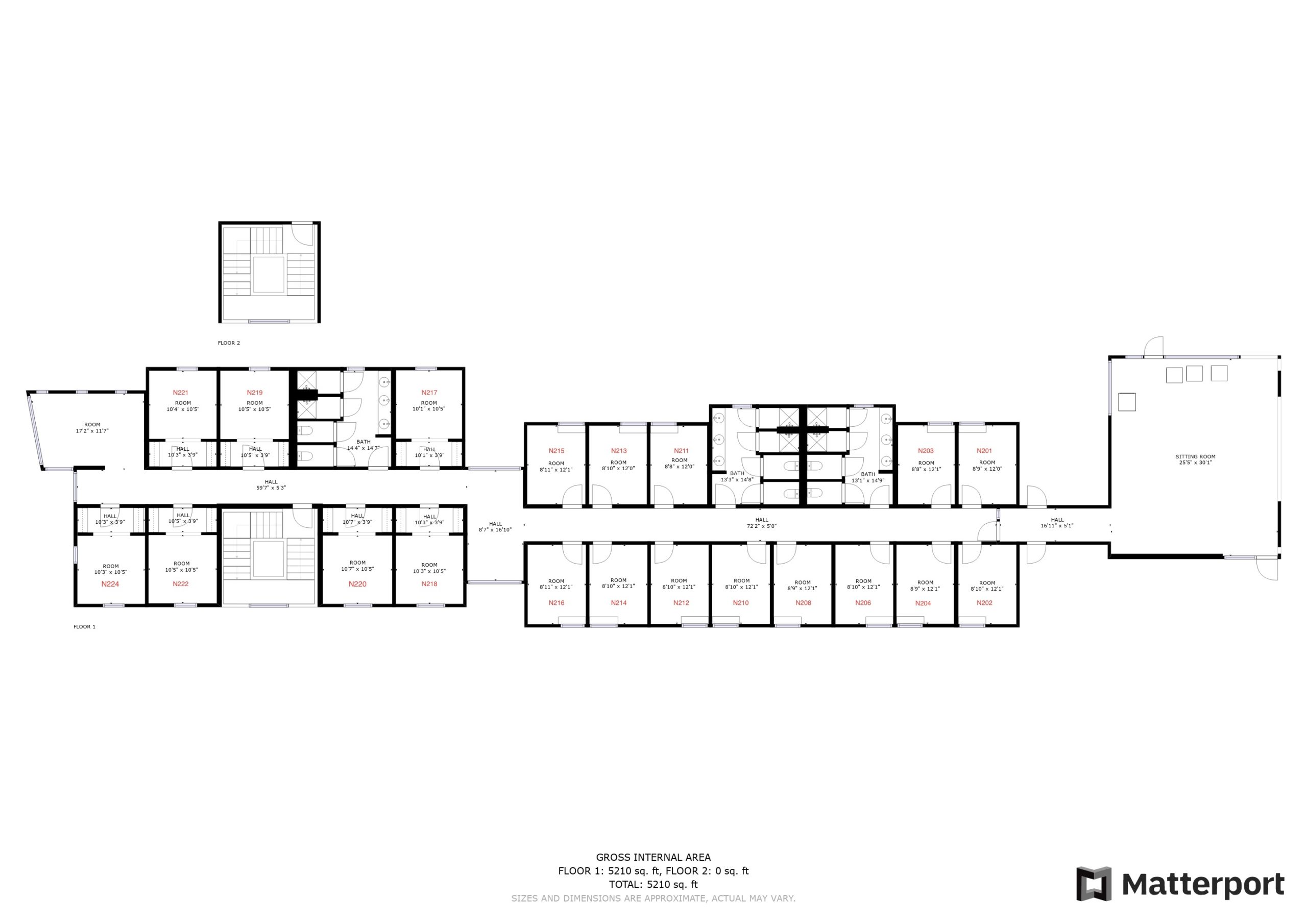 Mitchell Hall Floor Plan - Second Floor