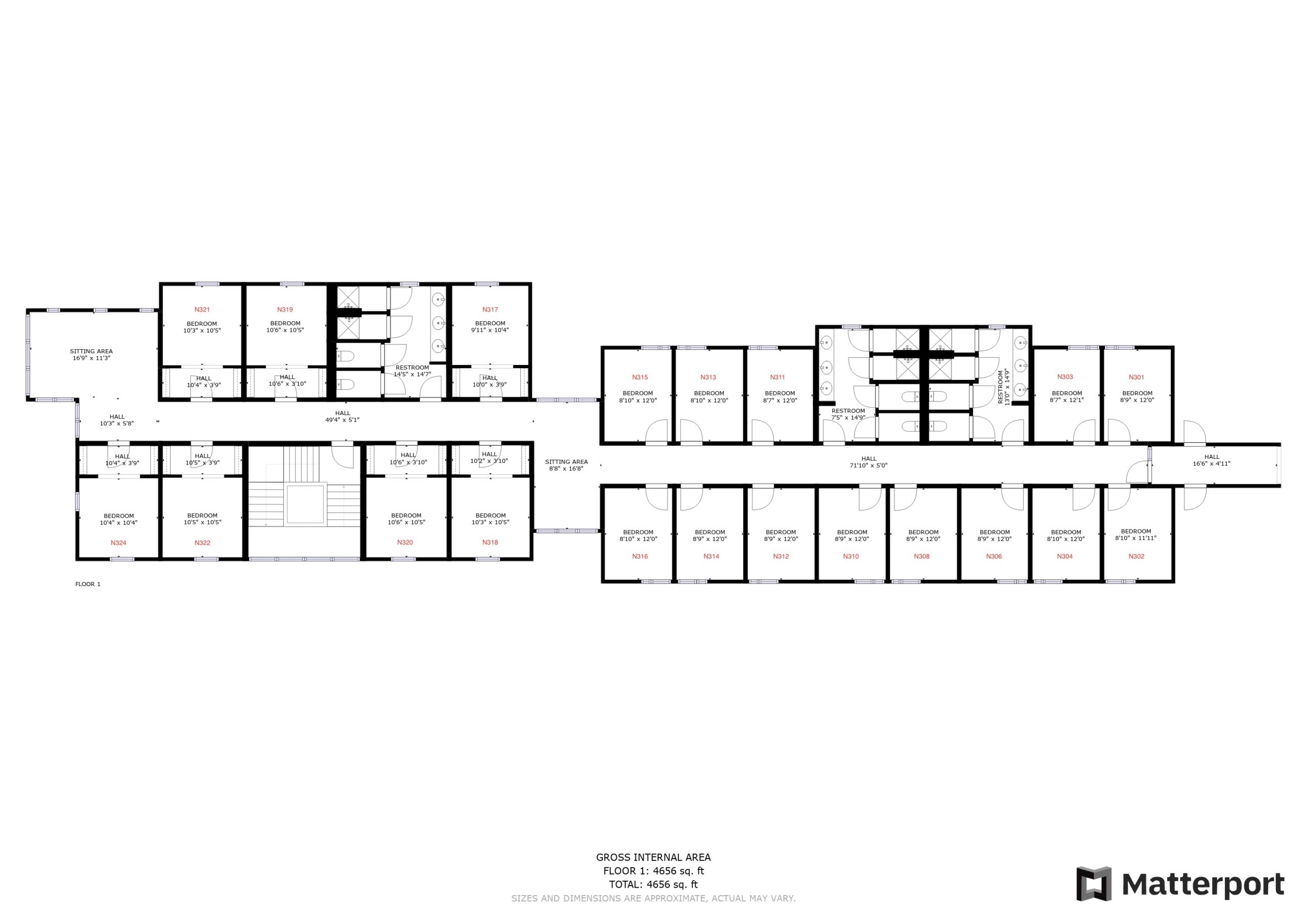 Mitchell Hall Floor Plan - Third Floor