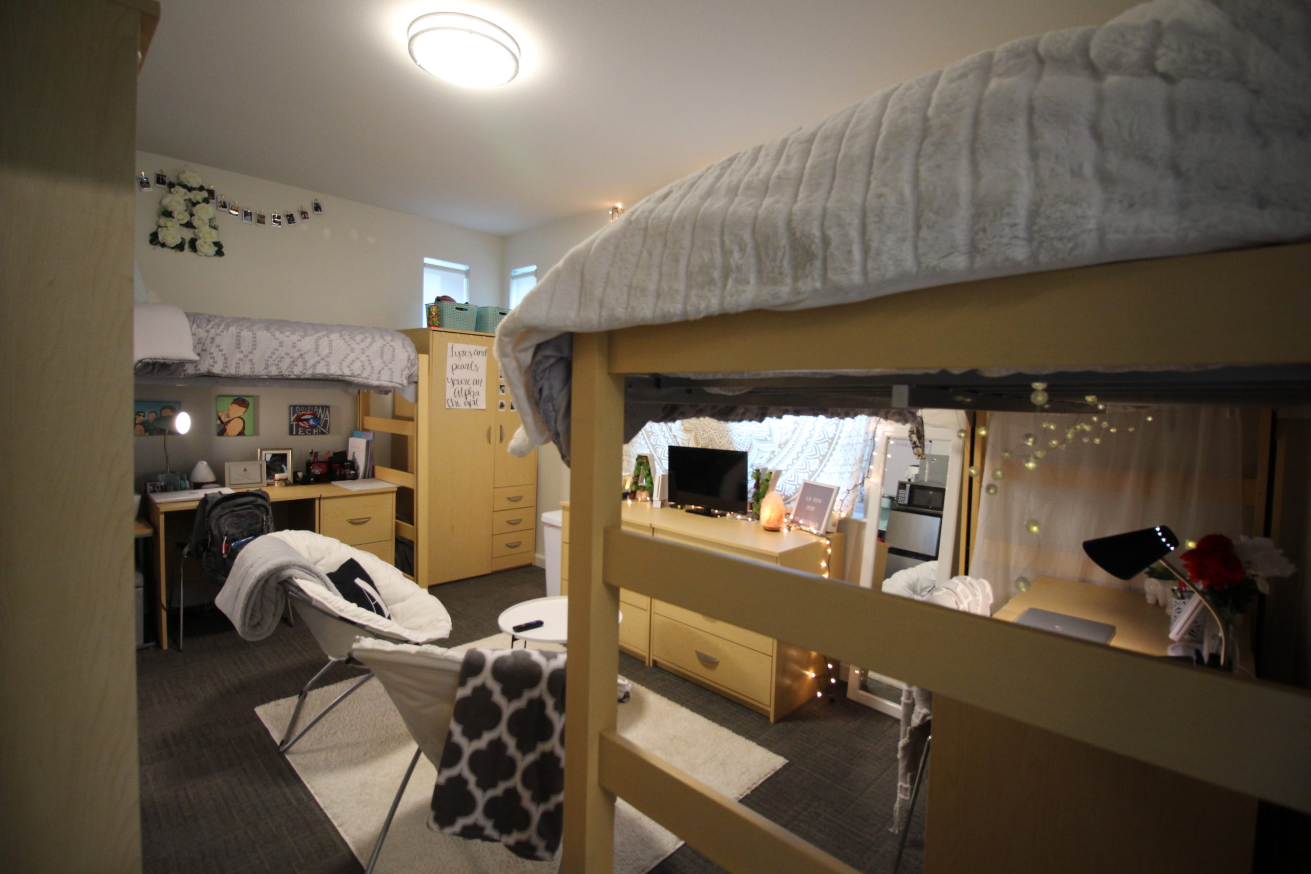 A bedroom in the Potts and Robinson suites