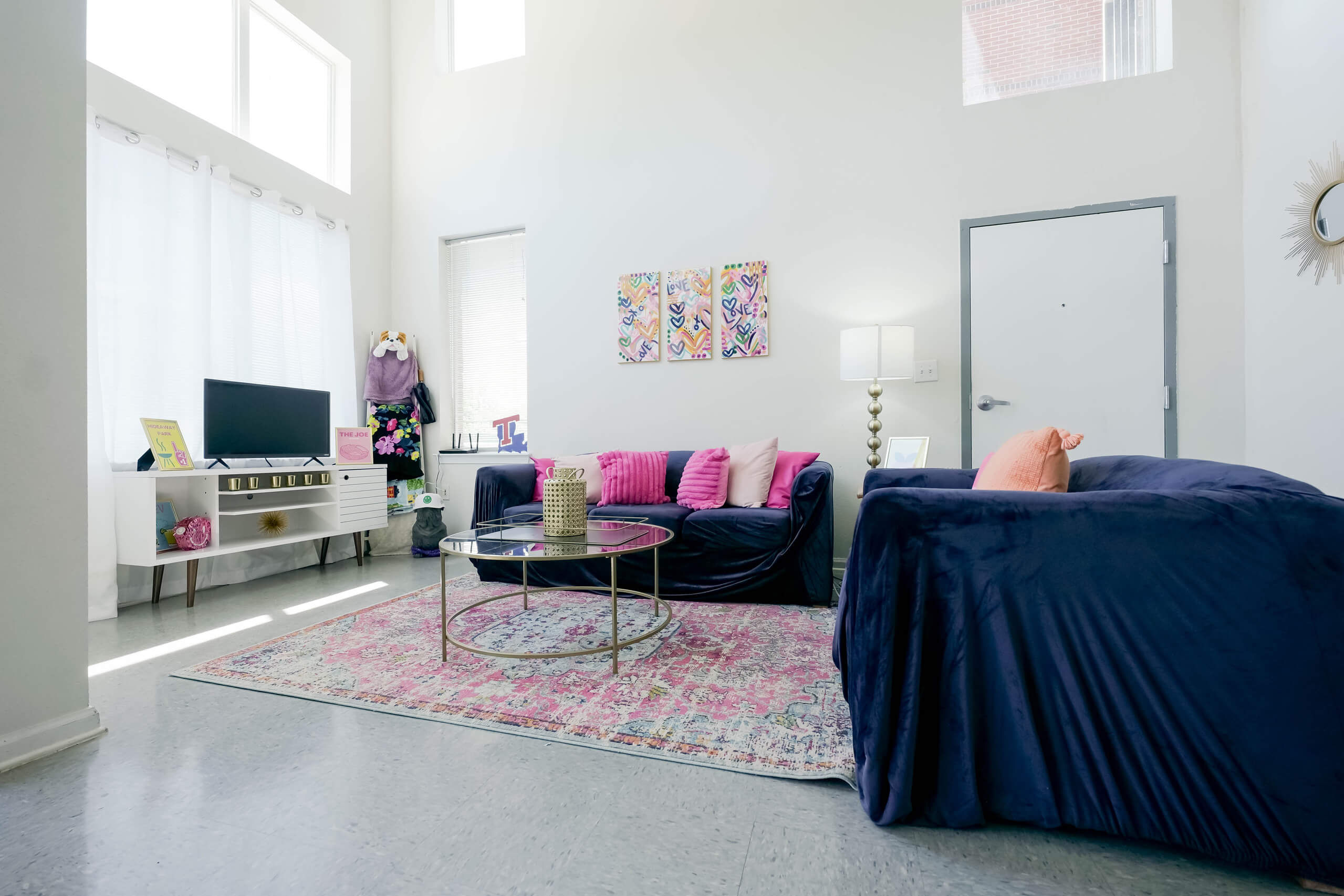A living room area in a University Park unit