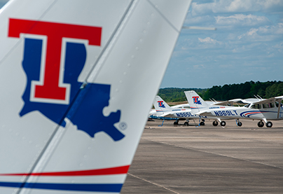 Louisiana Tech's fleet of airplanes at Ruston Regional Airport.