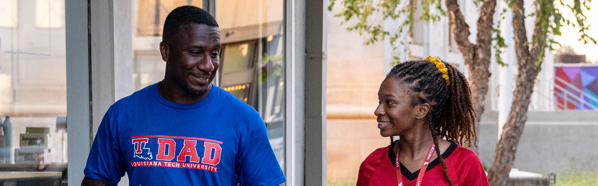 Attendees walk downtown Ruston during Orientation