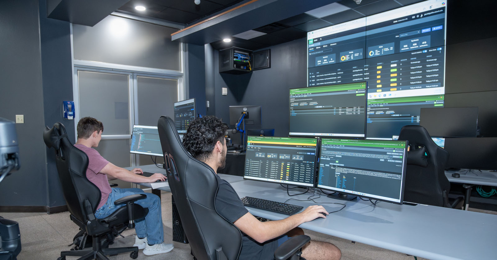 Students work in Louisiana Tech's Security Operations Center